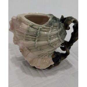 Kaldun & Bogle Seashell Teapot Ceramic Hand Painted Coastal Pink Green